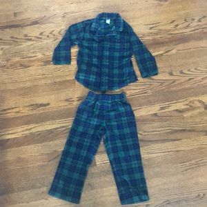 Plaid two piece fleece pajamas